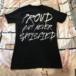 Proud But Never Satisfied NWT Medium Alphalete Athletics Performance Fit Shirt